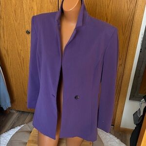 Women's Purple Single-Button Blazer Jacket